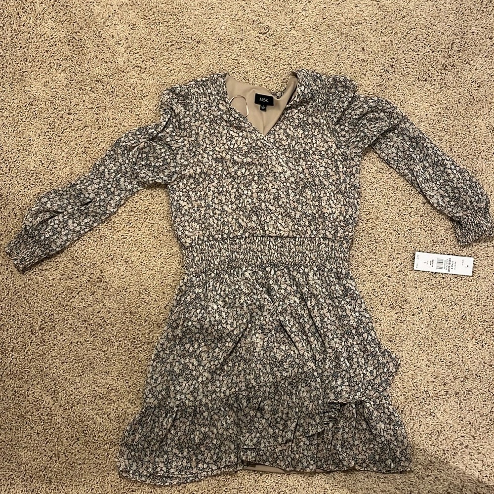 NWT MSK Women’s Size Large Flower Pattern Dress
